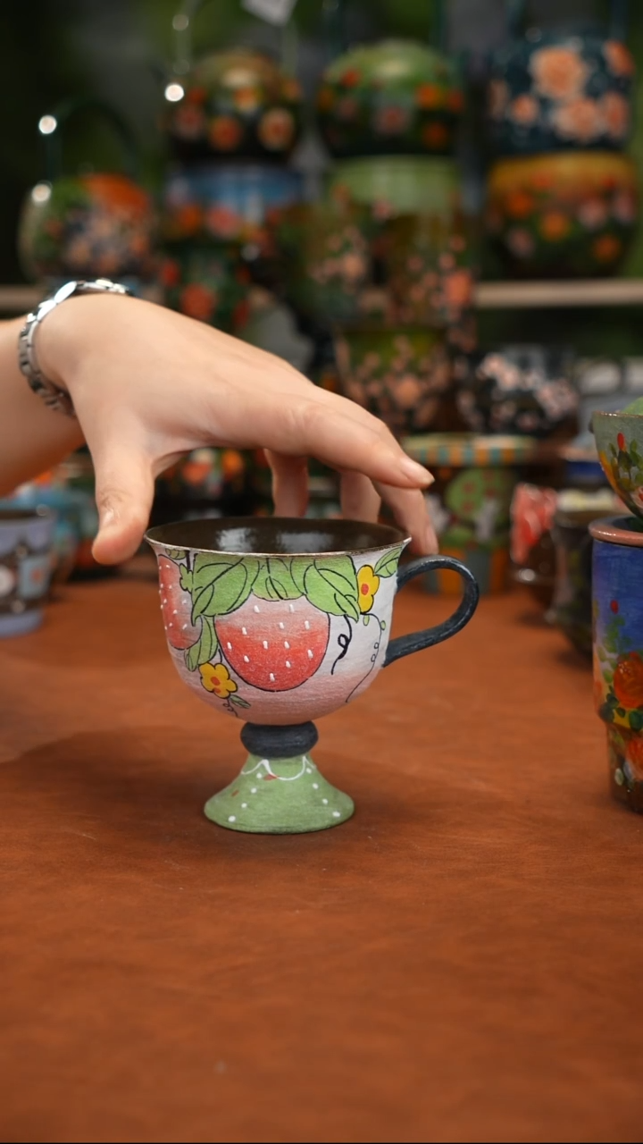 紫砂油画手绘釉下彩