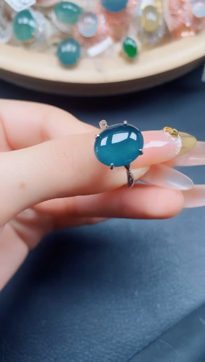 【闪购商品】翡翠戒指银S925镶嵌翡翠