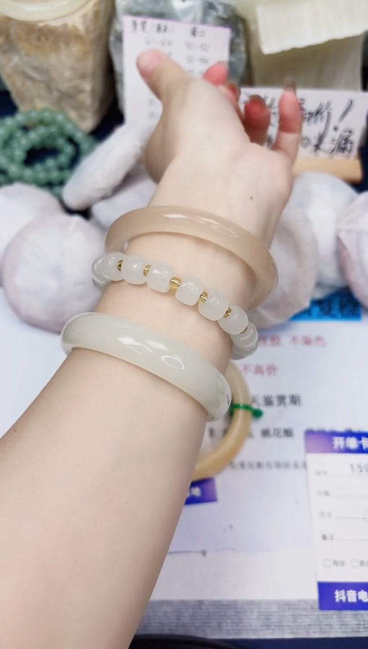 【闪购商品】石英质玉手镯未镶嵌159-藕粉-圈口58