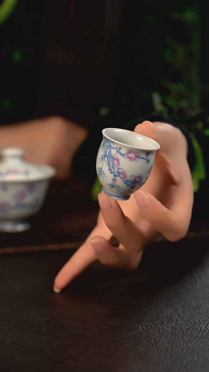 【闪购商品】杯聚澜堂斗彩玉兰花小玉兰杯