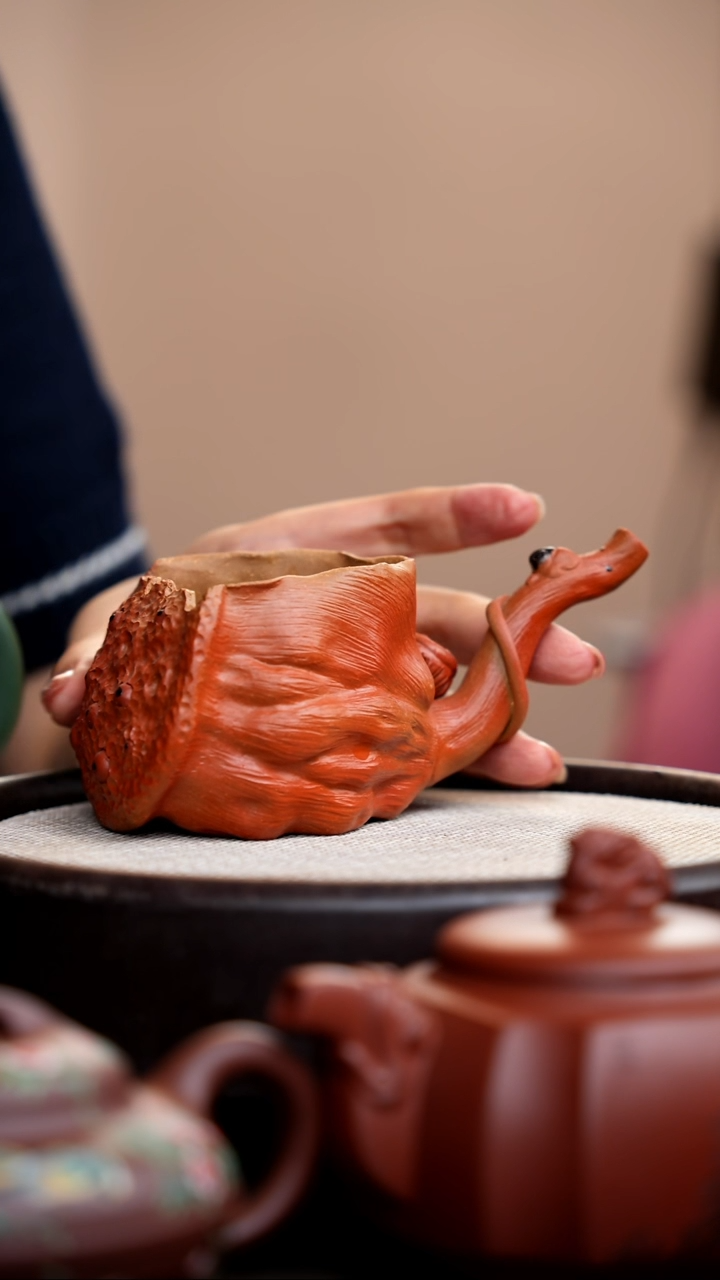 茶壶紫砂段泥莲子公道杯仿生