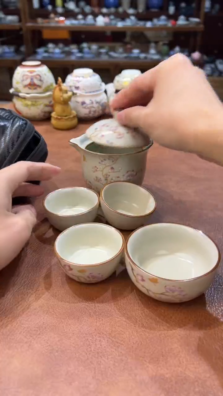 真的很便宜会开片的旅行茶具