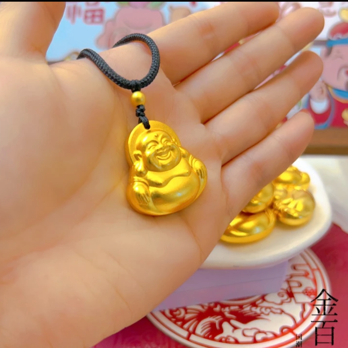 合金吊坠 实心大肚弥勒佛笑口佛双面精美时尚手工素款光面