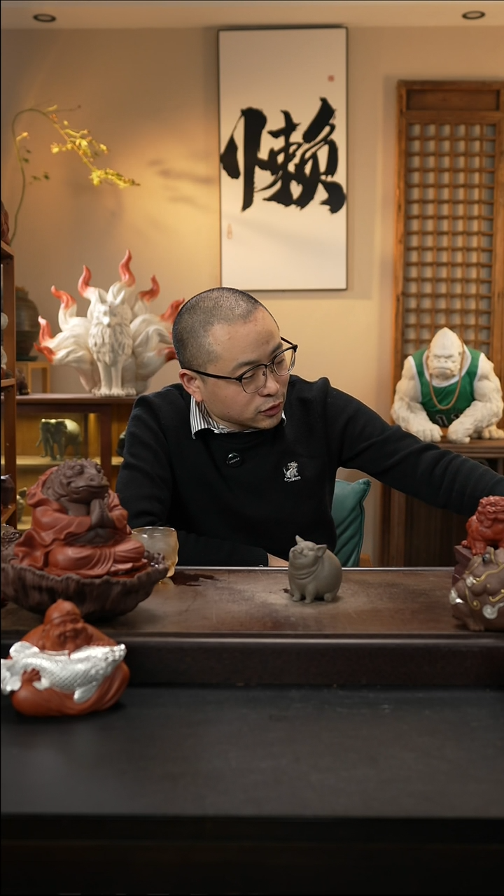 珠圆玉润雕塑茶宠摆件