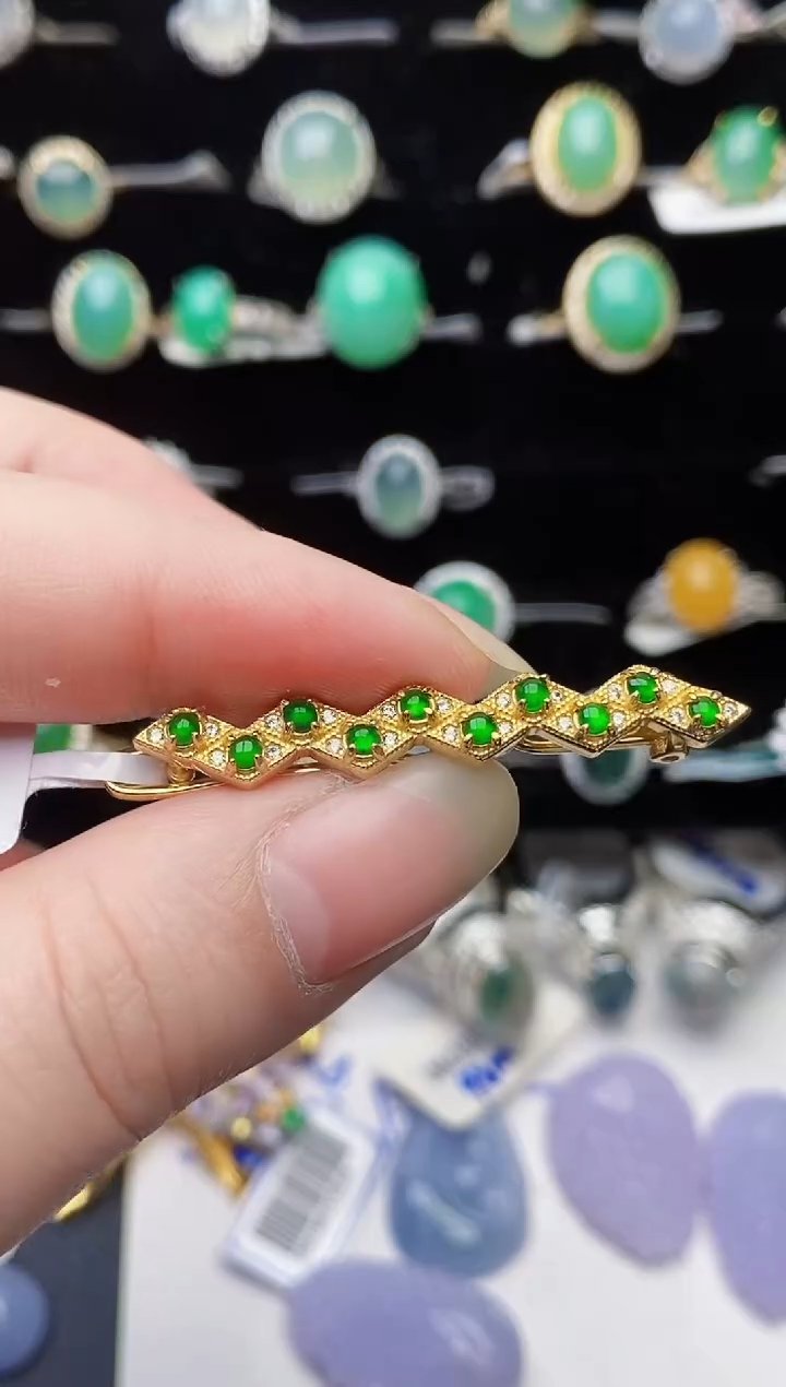 颈饰银S925镶嵌翡翠6580