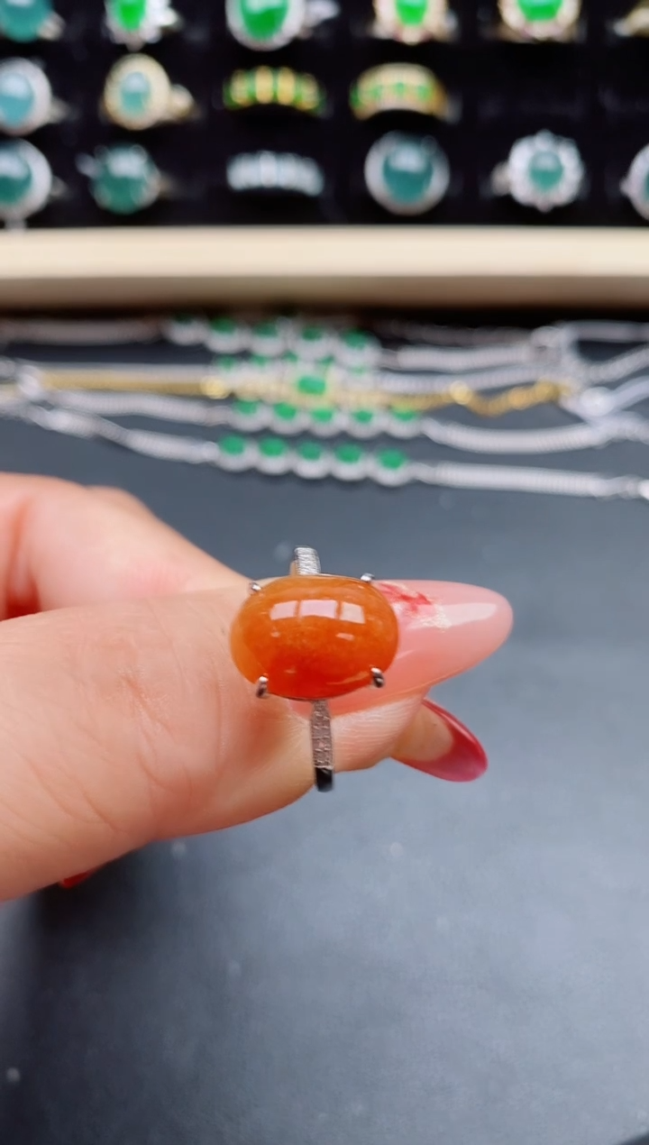 【闪购商品】翡翠戒指银S925镶嵌32132