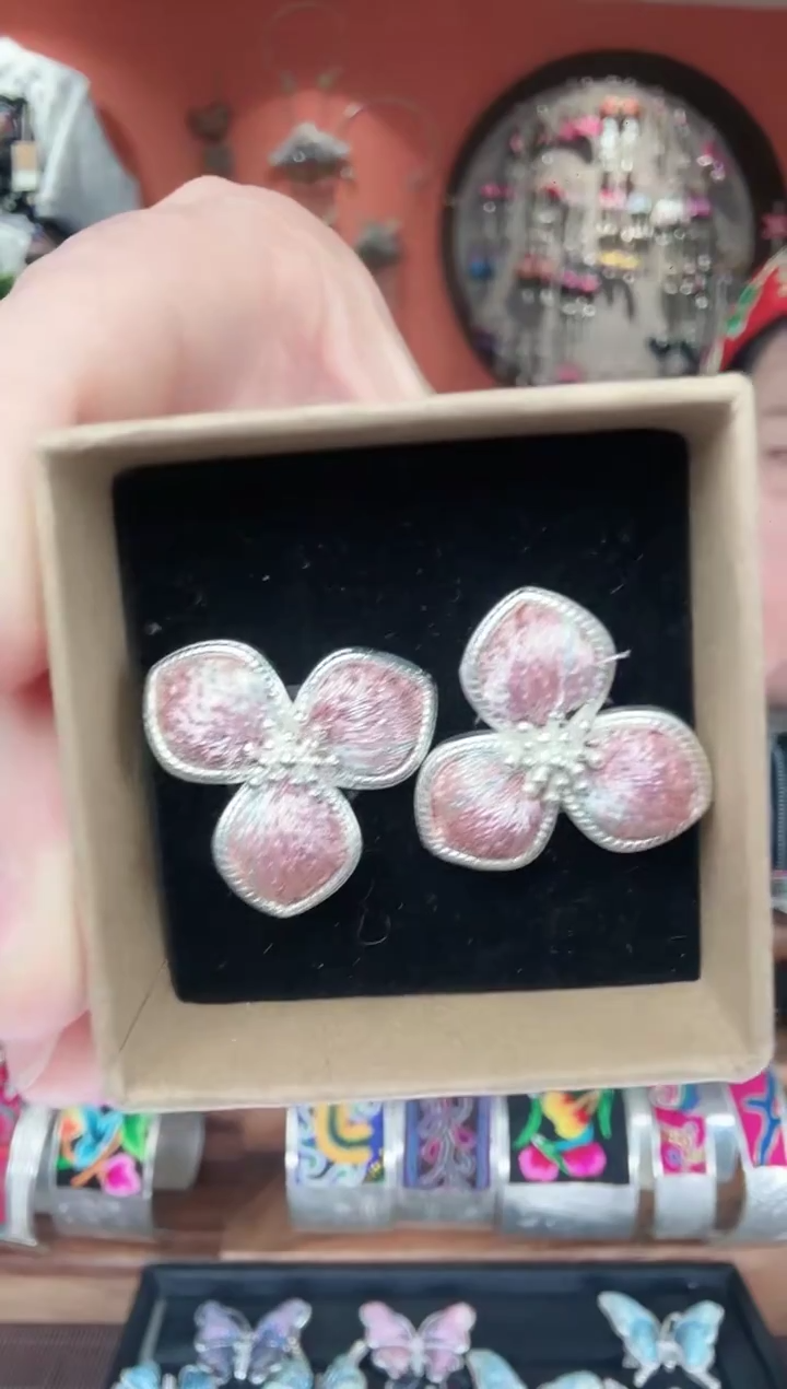 织绣非遗手工苗绣刺绣饰品32耳钉