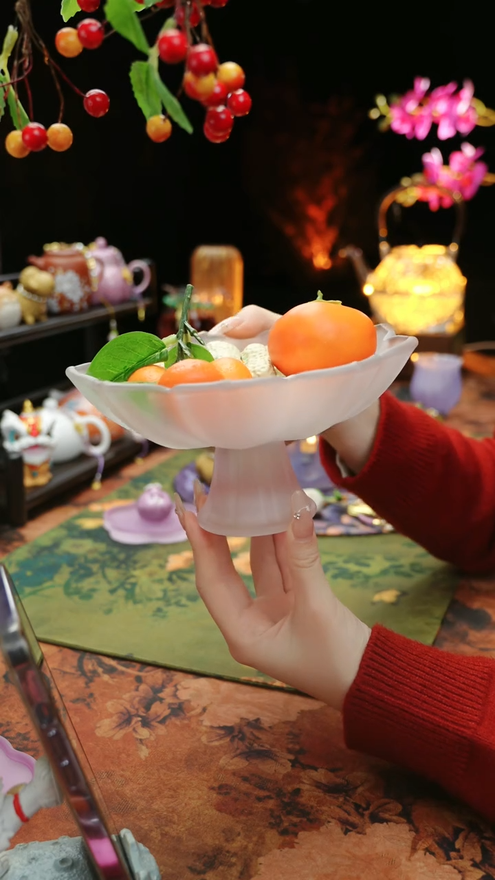 【闪购商品】粉莲高足果蝶点心盘