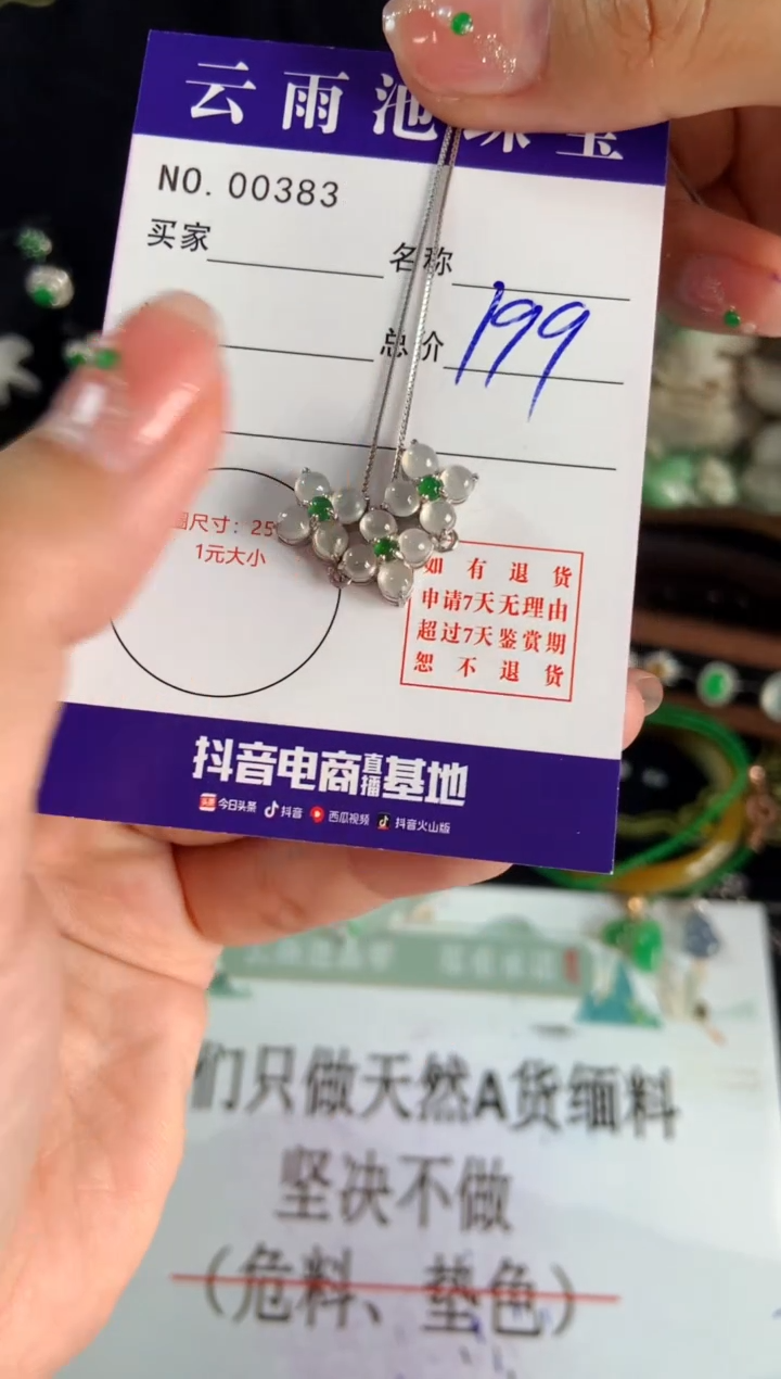 【闪购商品】翡翠颈饰银S925镶嵌翡翠