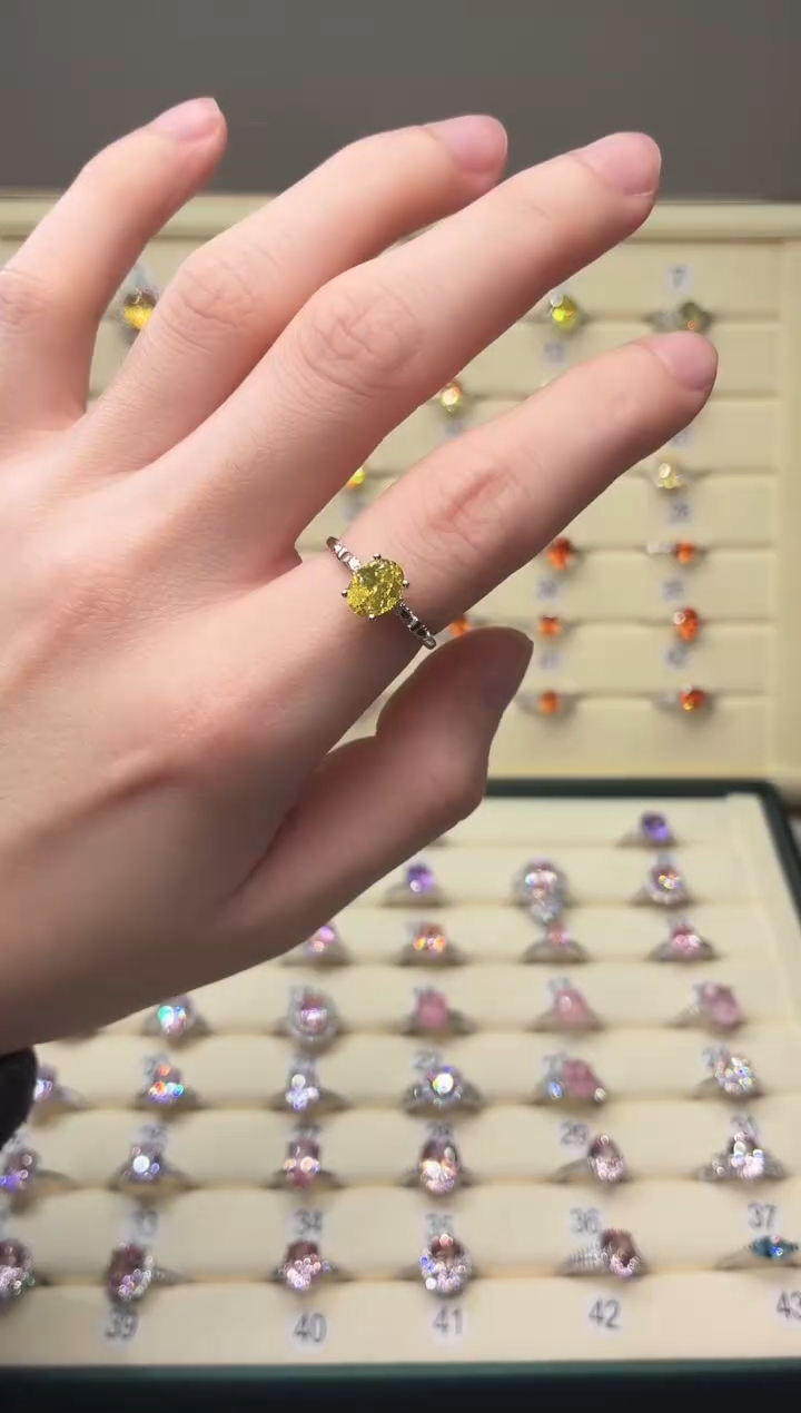 戒指蓝宝石银S925镶嵌0000