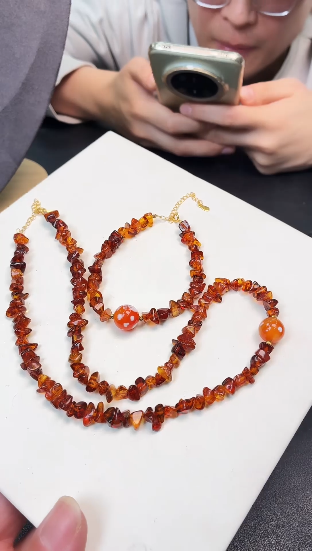 琥珀项链未镶嵌E02【一套】