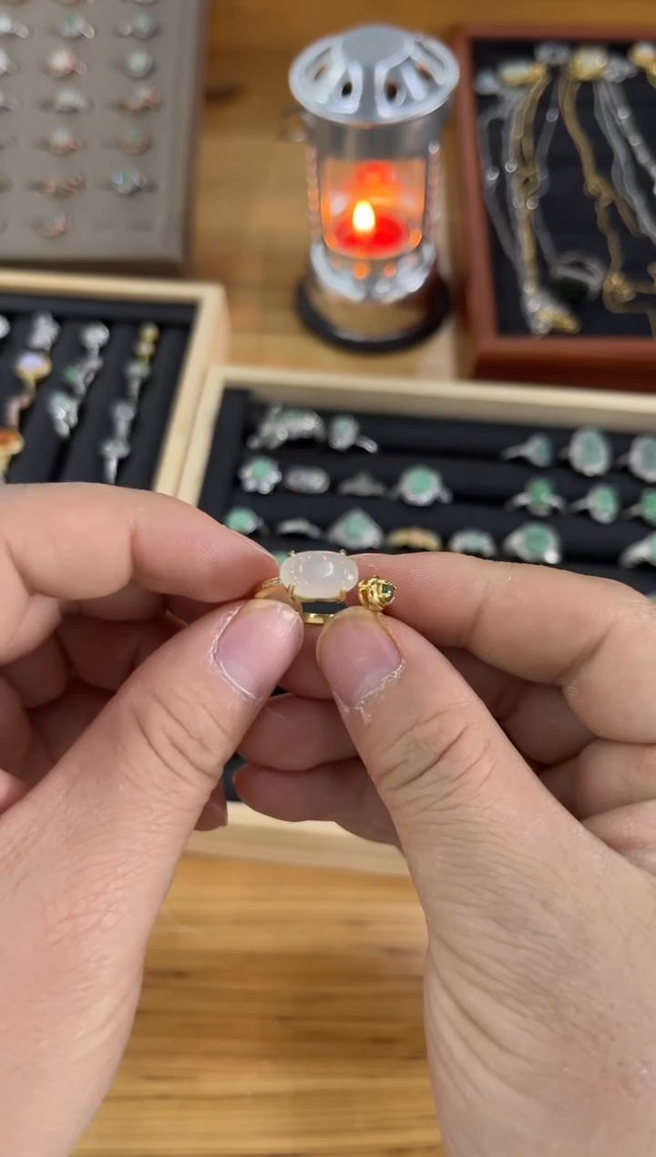 【闪购商品】翡翠戒指银S925镶嵌戒指