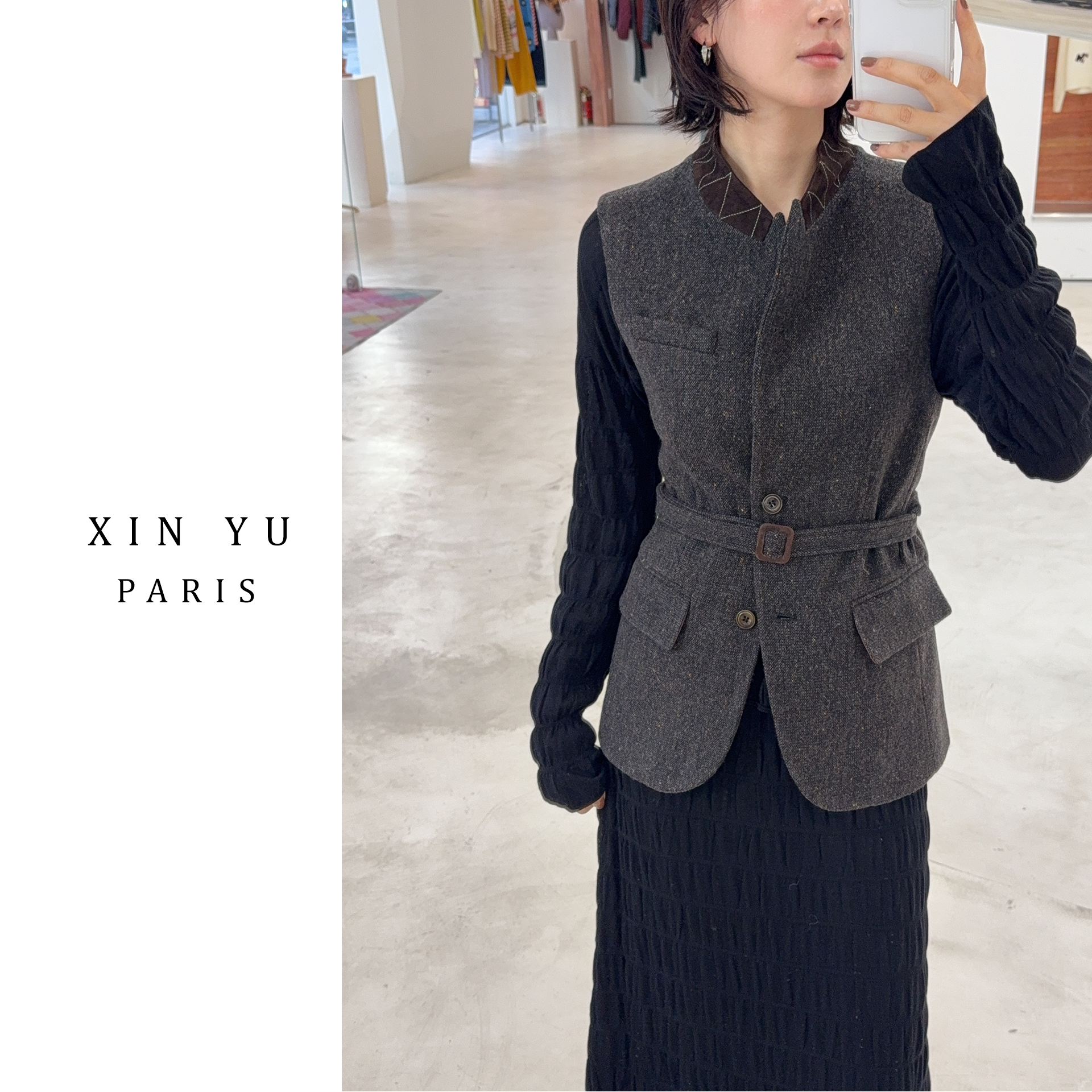 冬季女马夹女士秋冬夹棉毛呢马甲休闲秋冬上衣马甲OM256V8789