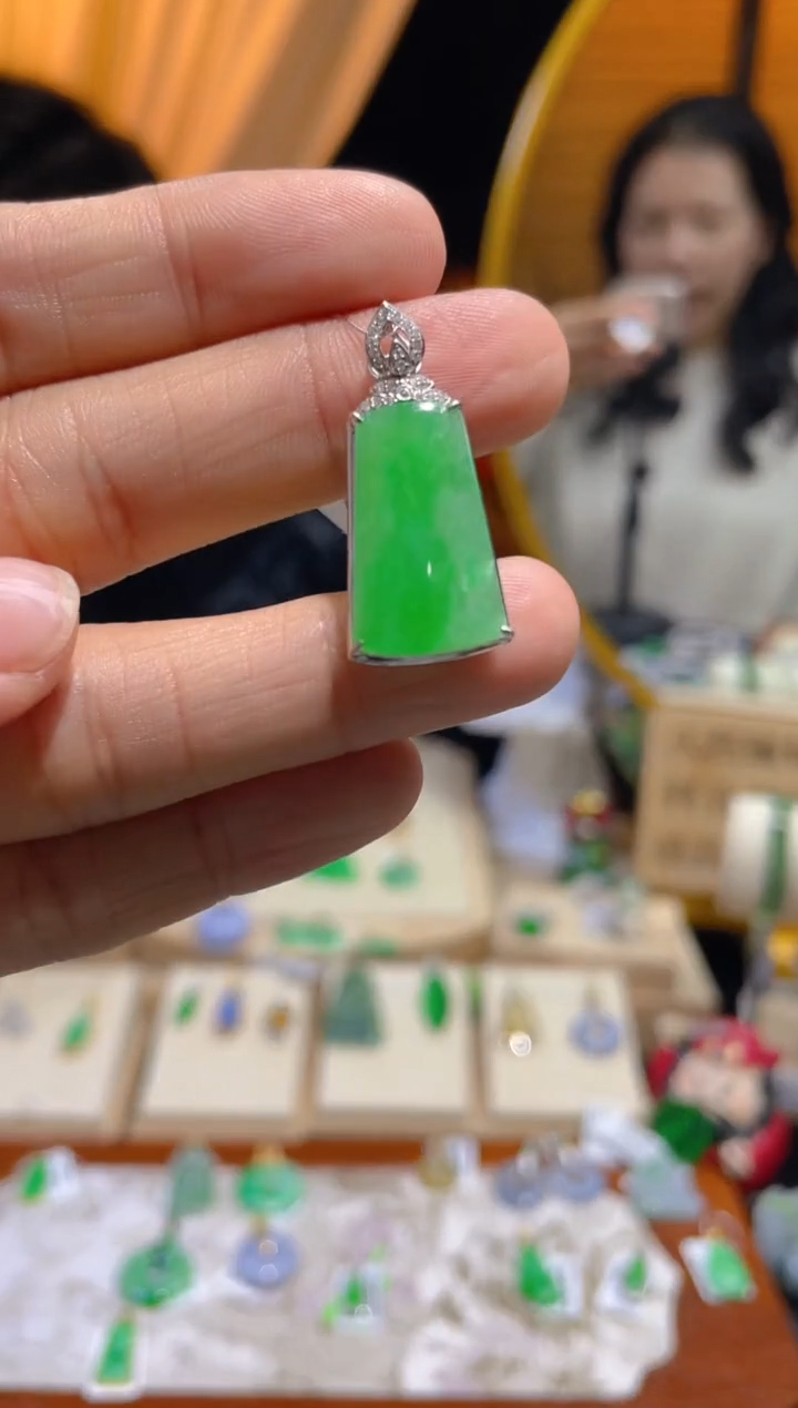 【闪购商品】翡翠颈饰18K金镶嵌假一赔三