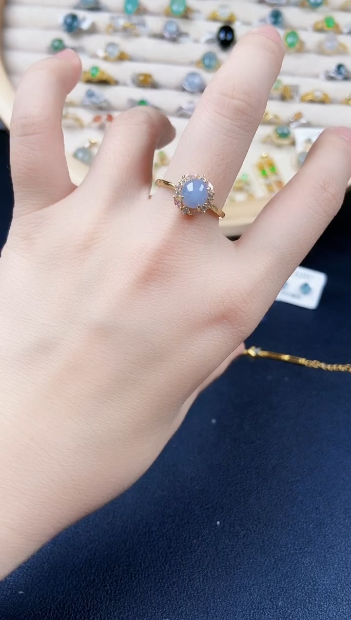 【闪购商品】翡翠银S925镶嵌戒指465464