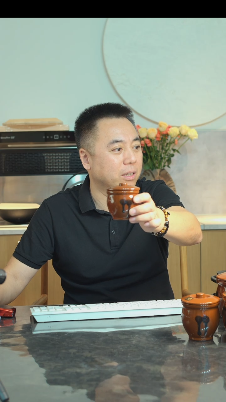 陶日本常滑烧陶罐7212一对（180毫升）