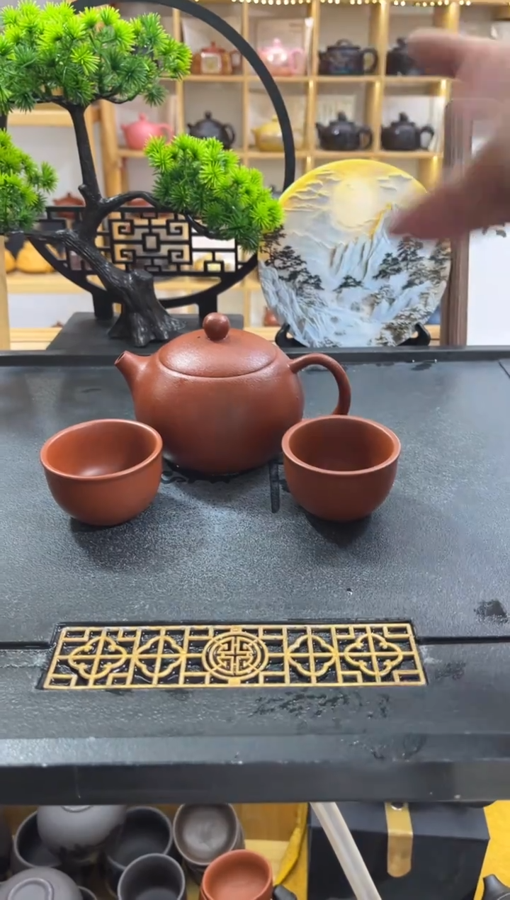 橘皮朱泥西施1壶2杯（林朝辉）