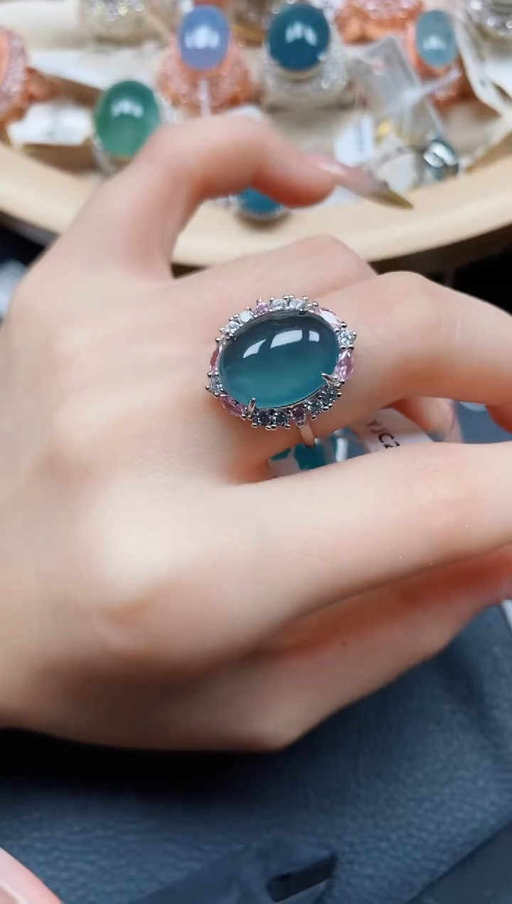 【闪购商品】翡翠戒指银S925镶嵌翡翠