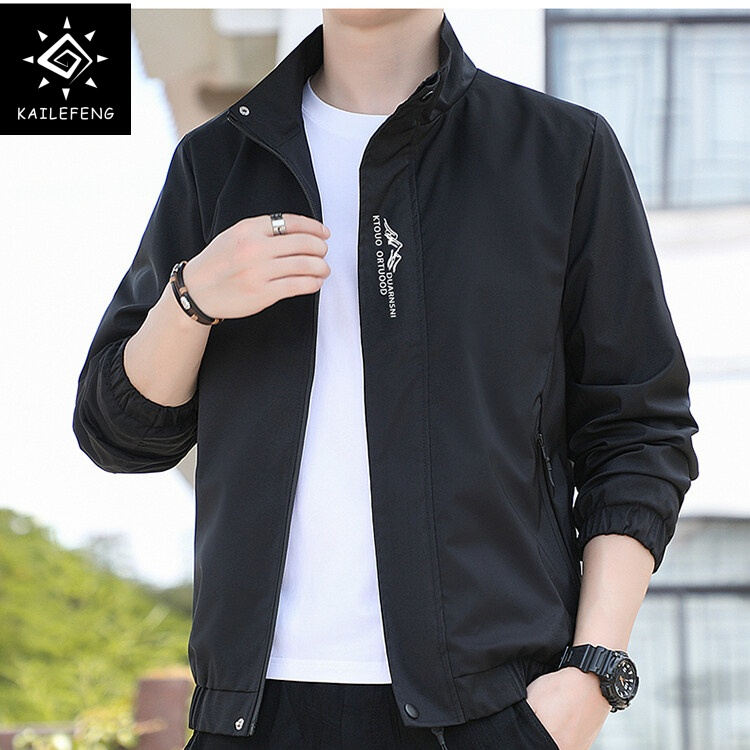凯乐枫春秋男士休闲夹克外套男韩版潮流时尚薄款百搭立领男装外套