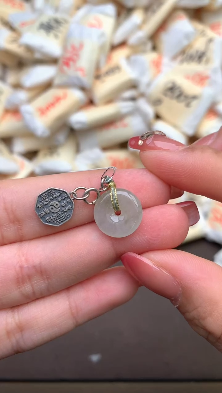 翡翠银S925镶嵌挂件—