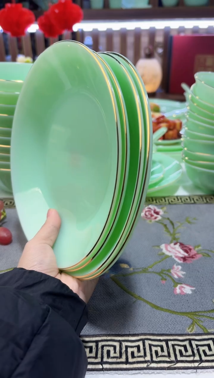 玉瓷   8英寸深盘4个景德镇陶瓷