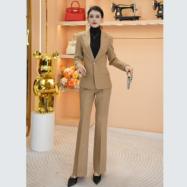 9918冬装新款时尚轻职风女神范显瘦正装极简风时尚套装秋冬轻熟风