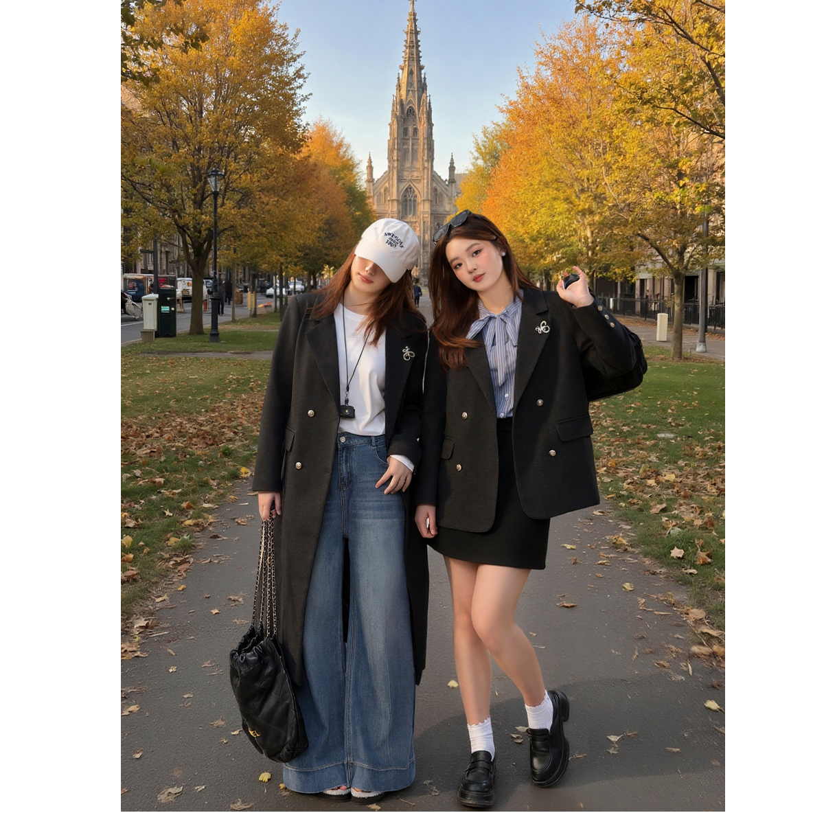 现货《秋冬日常穿搭》运补-6-韩剧女主显瘦气质毛呢大衣外套2504