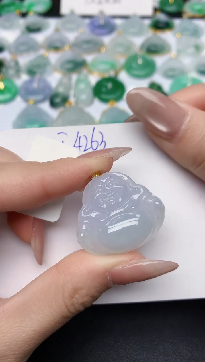 颈饰18K金镶嵌翡翠天然缅甸A货翡翠百元以上9元证书费自理