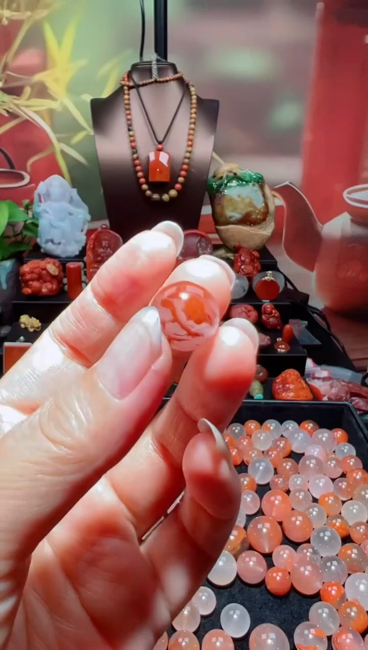 未镶嵌单珠南红玛瑙咖*单珠