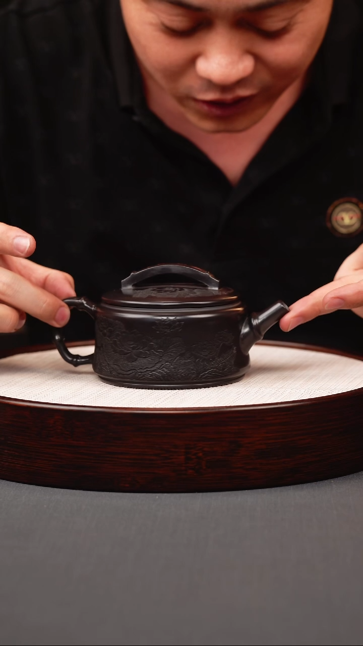 茶壶紫砂石黄竹节汉瓦