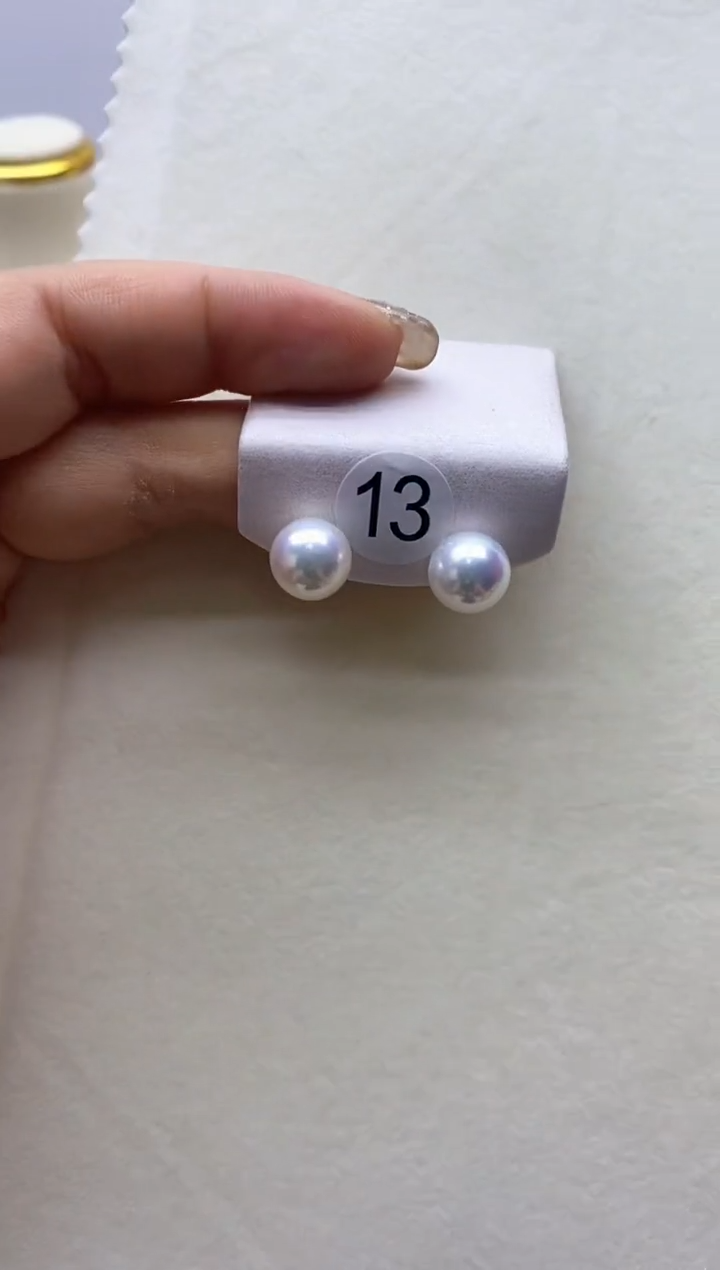 银S925镶嵌淡水珍珠耳饰单珠耳钉