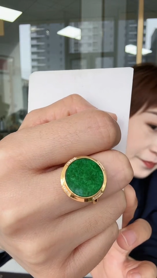 【闪购商品】翡翠戒指18K金镶嵌戒指4