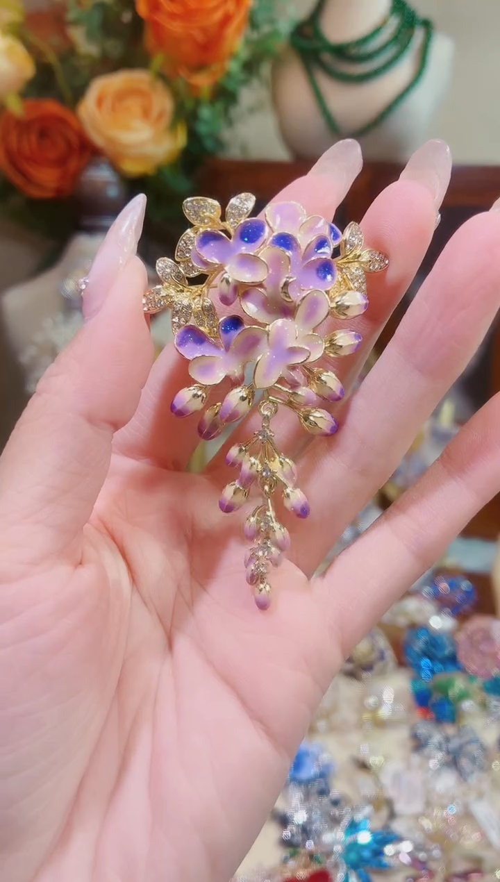 合成立方氧化锆铜合金紫藤花