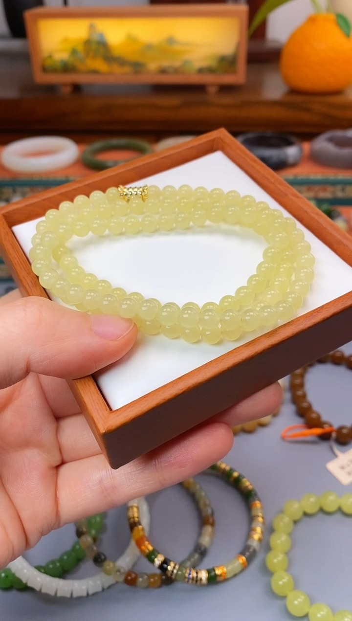 未镶嵌手串和田玉新疆黄口项链