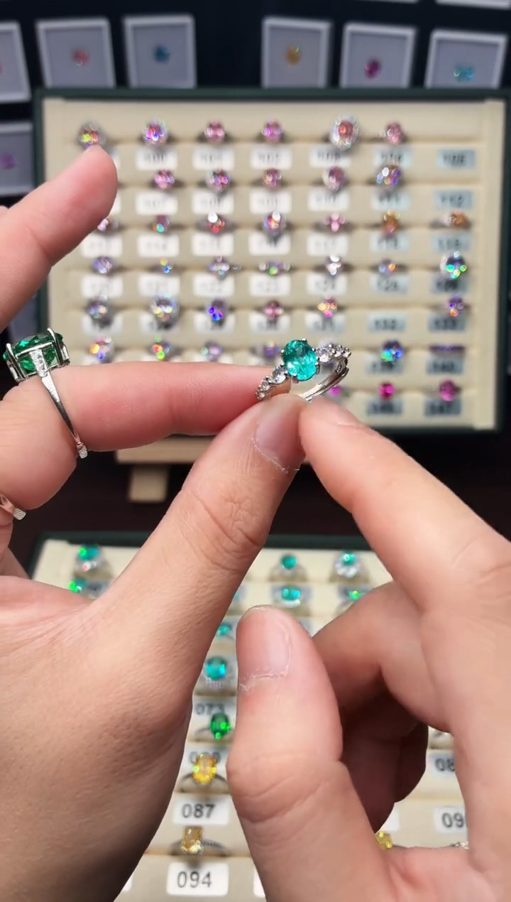 银S925镶嵌戒指碧玺111