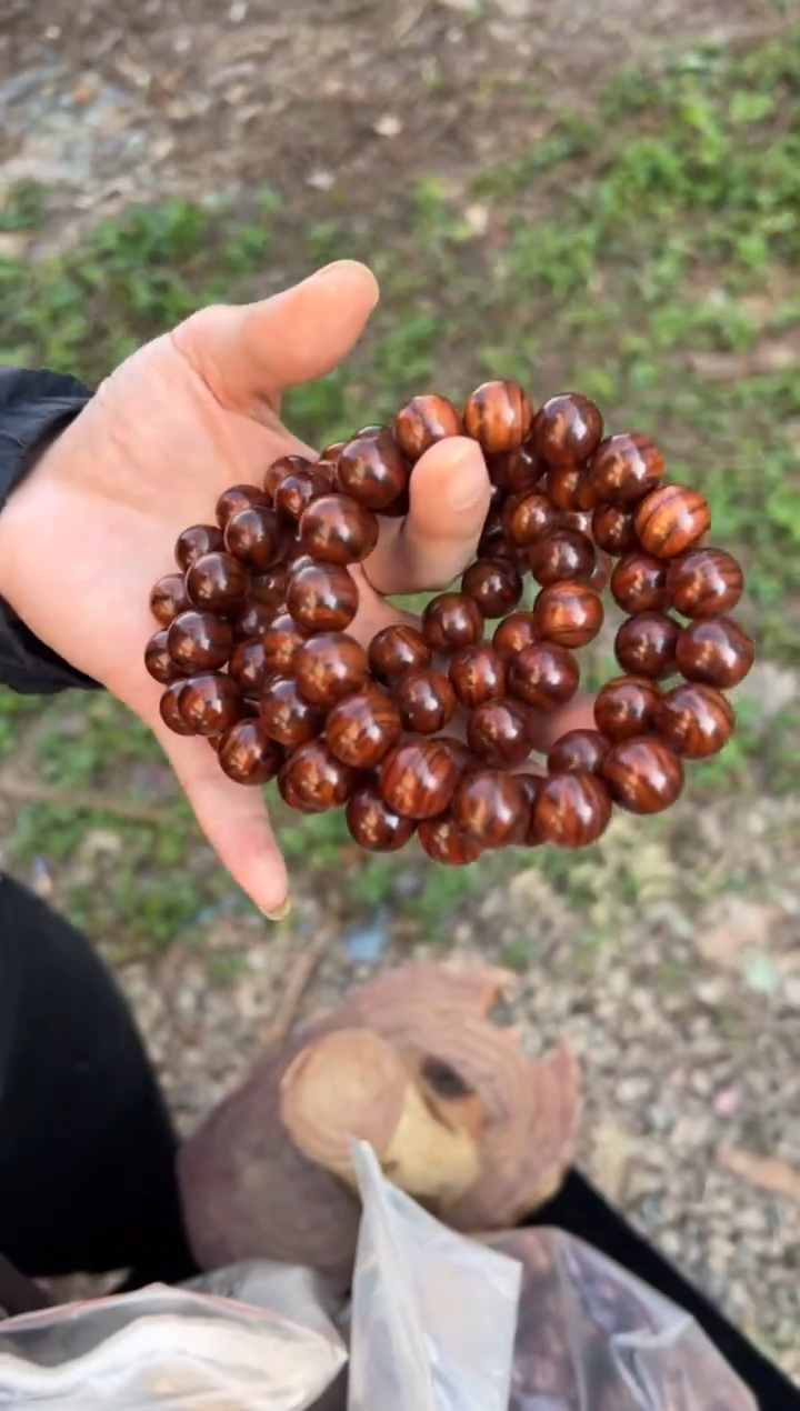 黄花梨/降香黄檀A014十月田1.2圆珠手串88多样性发一