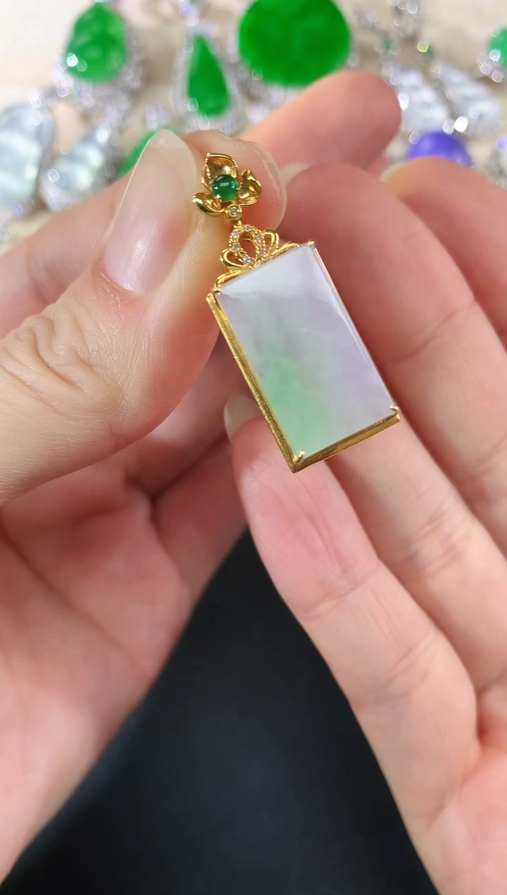 吊坠(不含链)18K金镶嵌翡翠41|2800