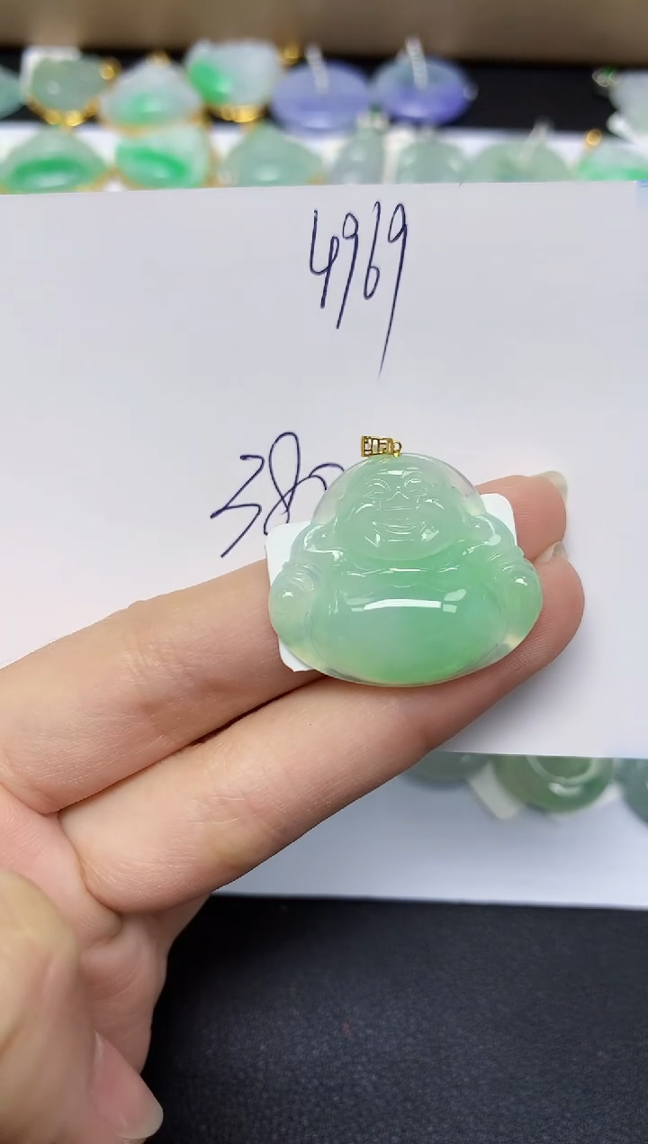 【闪购商品】翡翠18K金镶嵌颈饰天然翡翠A货