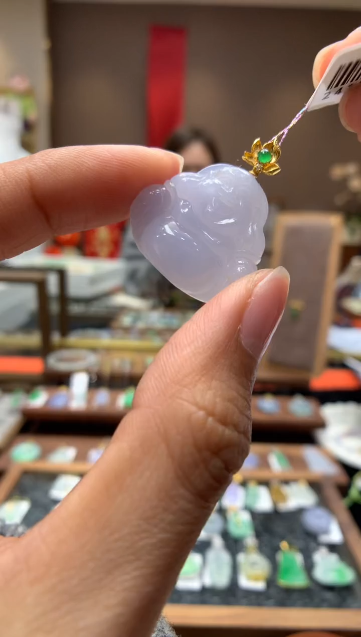 【闪购商品】翡翠颈饰18K金镶嵌佛公