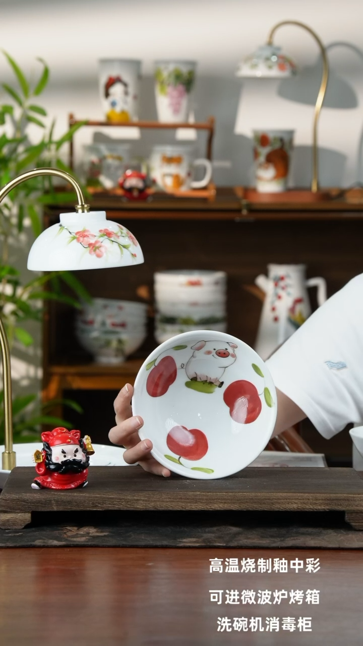 景德镇手绘釉中彩（食品级）壮壮碗