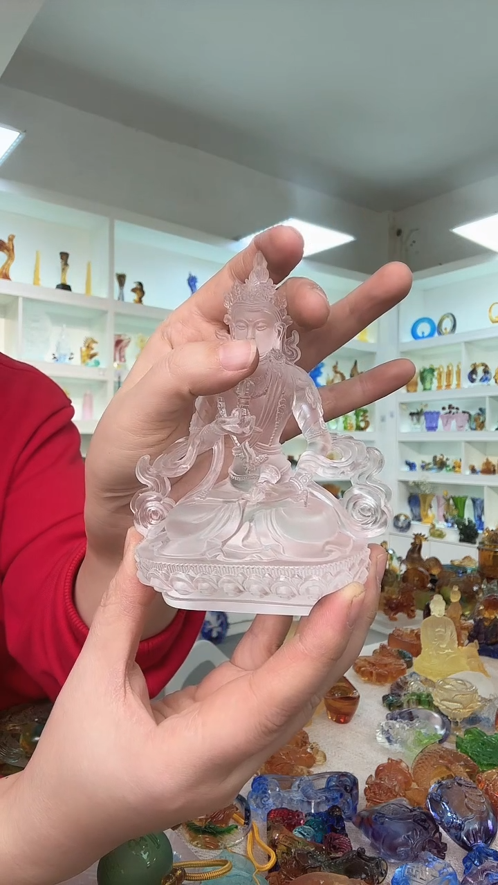 手工艺品琉璃白色金刚萨陀