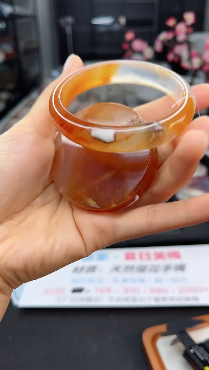 石英质玉手镯未镶嵌58圈口（赠送镯心）6321006