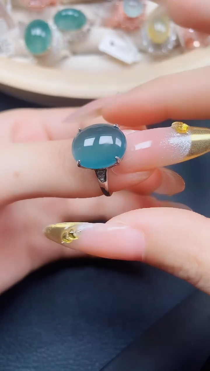 【闪购商品】翡翠戒指银S925镶嵌翡翠