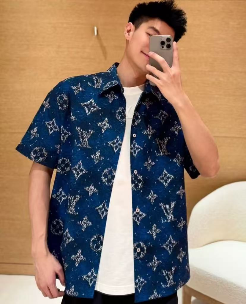 未使用 LouisVuitton/路易威登 HM0504 25款logo棉质衬衫 XXL码 