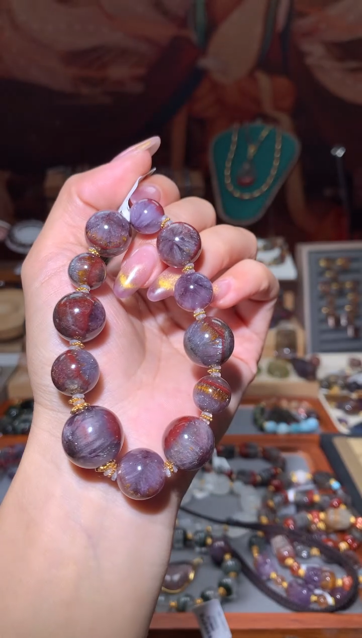 18K金镶嵌珠宝半成品水晶?****?极光达必兹天眼手串