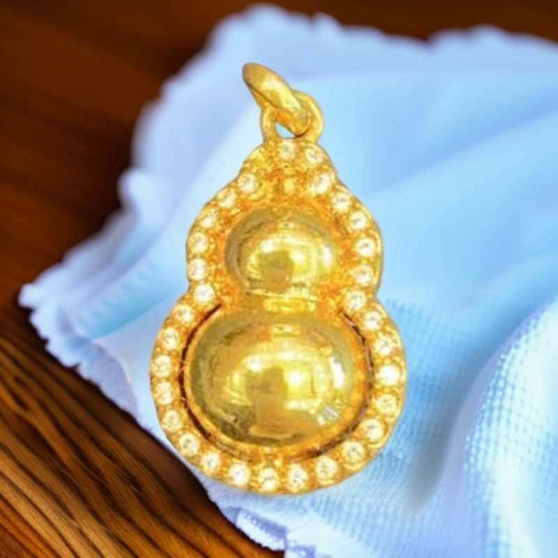 莫桑石 【小民】精美配件黄金葫芦 diy- HJ071-1