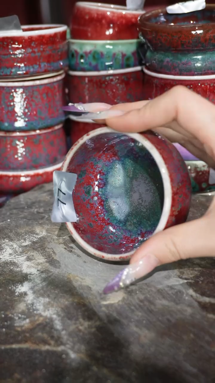 摆件陶精品窑变钧瓷茶器