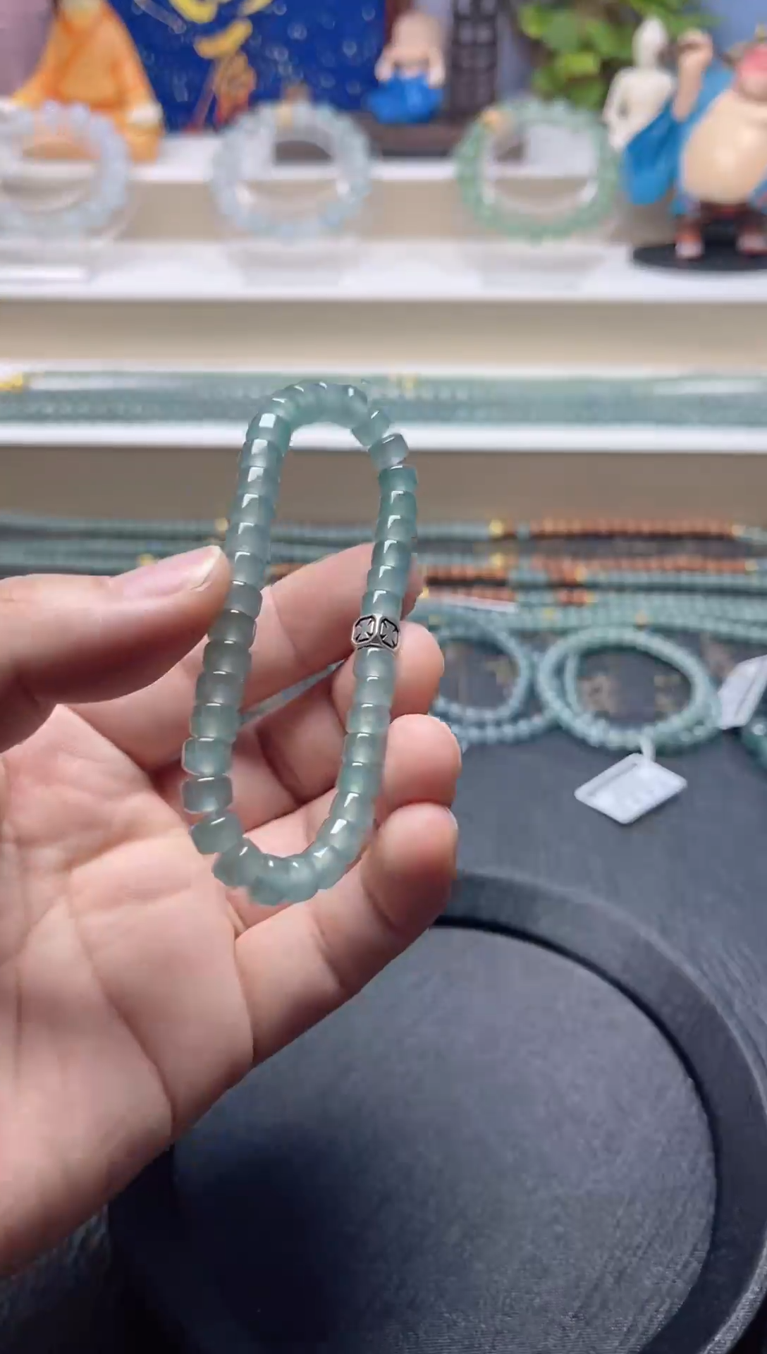 未镶嵌手串翡翠虾***猫天然危地马拉翡翠A货手串卡7左右