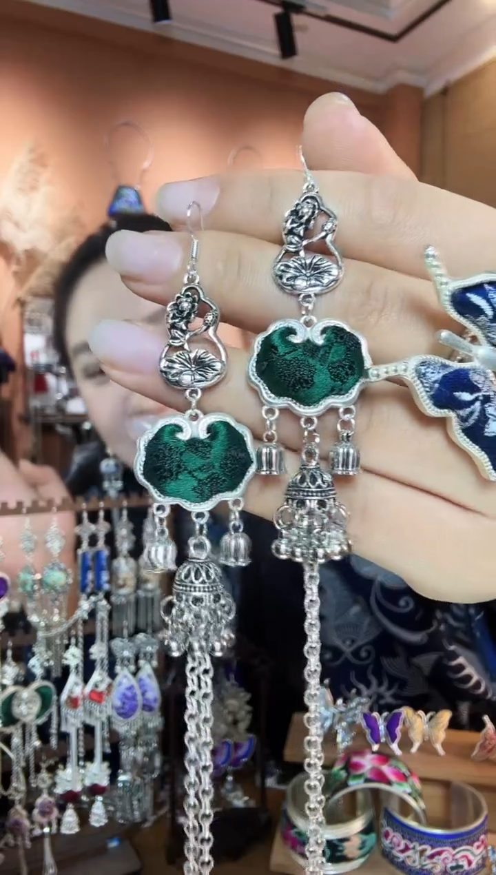 刺绣纯手工民族风耳环