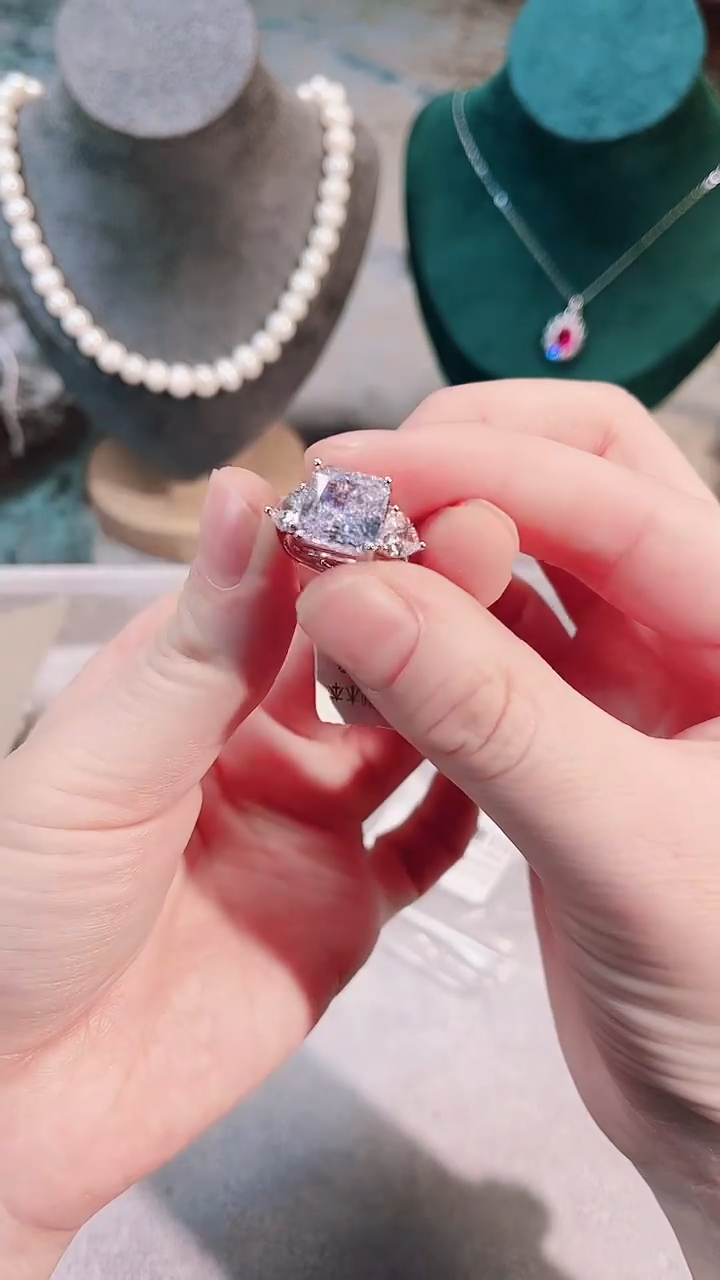 足银锆石纯铜无热麦日回首饰